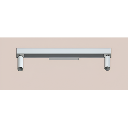 ARANDELA T8 PERFIL LINEAR COM 2 SPOTS 123X5X6CM 1X T8 2X HALOPIN G13/G9 | BELLUCE G0130/2