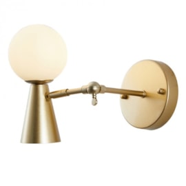 ARANDELA TEAS 1 DICROICA PAR16 1 HALOPIN 20X12X19CM METAL E VIDRO DOURADO FOSCO | NORDECOR 2471