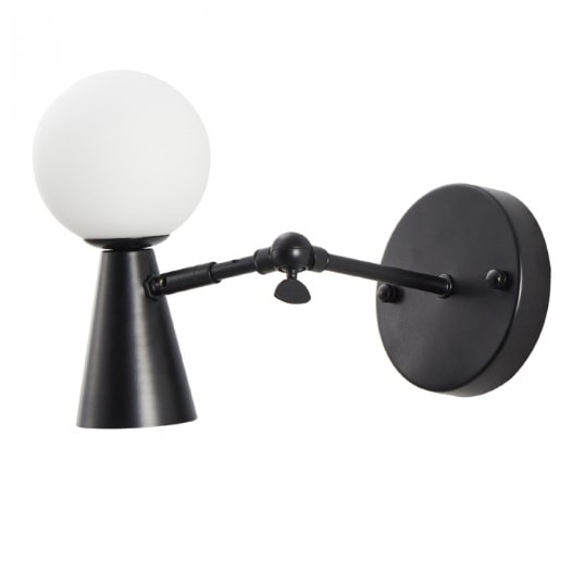 ARANDELA TEAS 1 DICROICA PAR16 1 HALOPIN 20X12X19CM METAL E VIDRO PRETO | NORDECOR 2472 ARANDELA TEAS 1 DICROICA PAR16 1 HALOPIN 20X12X19CM METAL E VIDRO PRETO | NORDECOR 2472