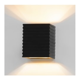 ARANDELA TINO RETANGULAR FACHO DUPLO ABERTO EXTERNO 10,5X9,2X8,9CM ALUMÍNIO PRETO | NORDECOR 2043
