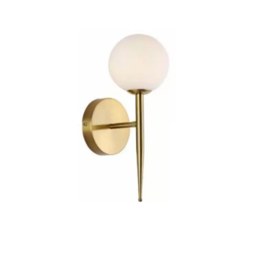 ARANDELA TORCH 21,5X13CM METAL E VIDRO DOURADO ESCOVADO E BRANCO FOSCO | SKYLIGHT SKY-3084AR ARANDELA TORCH 21,5X13CM METAL E VIDRO DOURADO ESCOVADO E BRANCO FOSCO | SKYLIGHT SKY-3084AR