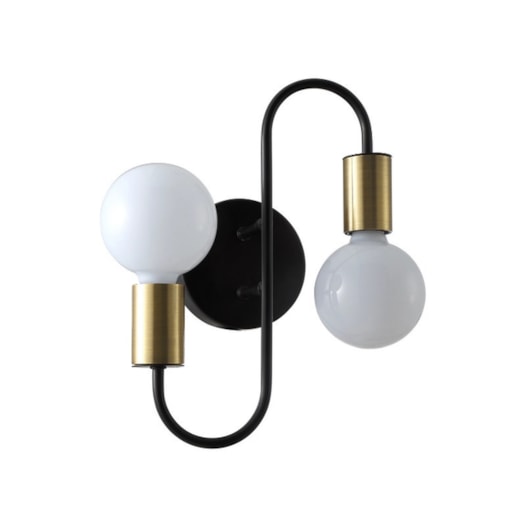 ARANDELA TRACE Ø22,5X32CM 2XE27 METAL PRETO COM DETALHE EM DOURADO | STUDIOLUCE WHITE QAR1350DO ARANDELA TRACE Ø22,5X32CM 2XE27 METAL PRETO COM DETALHE EM DOURADO | STUDIOLUCE WHITE QAR1350DO