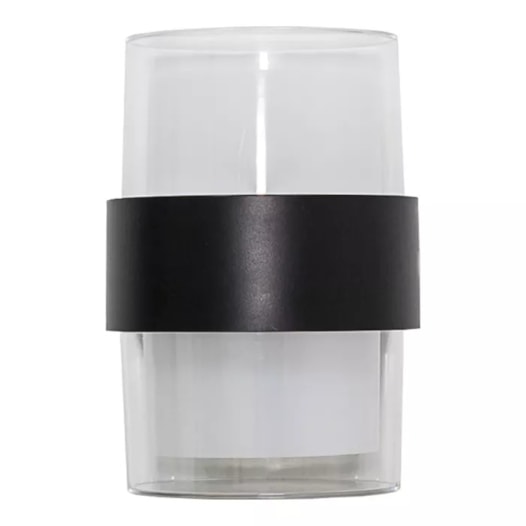 ARANDELA TRACTUS REDONDO FACHO DUPLO 3000K 8W BIVOLT 13,5X10,5X9,5CM ABS PRETO E BRANCO | BELLA ILUMINAÇÃO TRA1AR01PT014