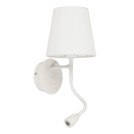 ARANDELADE PAREDE  COSY 16X17X30CM 1XE27 + LED 3000K 2W METAL BRANCO | STUDIOLUCE WHITE QAR1337BR