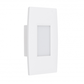 BALIZADOR DE EMBUTIR LED EXTERNO 3000K 2W BIVOLT 12,3X8,3X3CM POLICARBONATO BRANCO | GAYA 9684