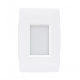 BALIZADOR DE EMBUTIR LED EXTERNO 3000K 2W BIVOLT 12,3X8,3X3CM POLICARBONATO BRANCO | GAYA 9684