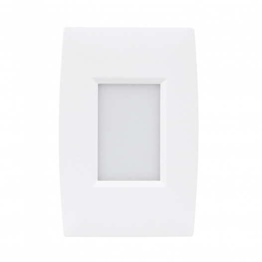 BALIZADOR DE EMBUTIR LED EXTERNO 3000K 2W BIVOLT 12,3X8,3X3CM POLICARBONATO BRANCO | GAYA 9684