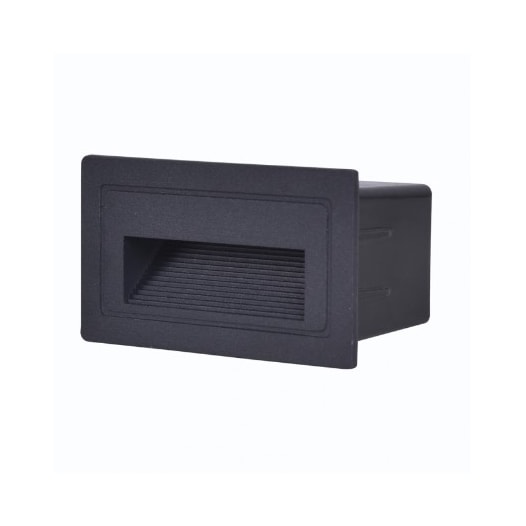 BALIZADOR DE EMBUTIR LED LINDER EXTERNO 3000K 3W BIVOLT 5,7X10X5CM ALUMÍNIO PRETO | NORDECOR 2447