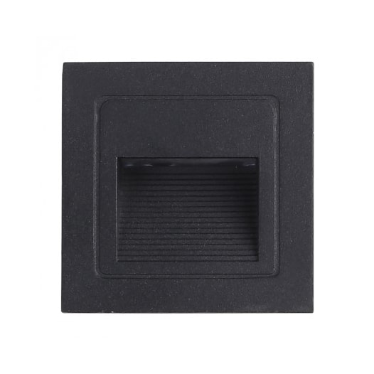 BALIZADOR DE EMBUTIR LED LINDER EXTERNO 3000K 3W BIVOLT 8,5X8,5X5CM ALUMÍNIO PRETO | NORDECOR 2446