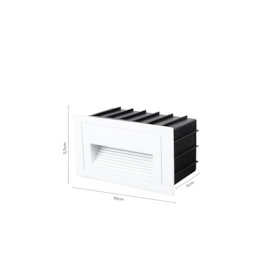 BALIZADOR DE EMBUTIR LED LINDER RETANGULAR EXTERNO 3000K 3W BIVOLT 5,7X10X5CM ALUMÍNIO BRANCO | NORDECOR 2021