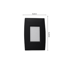 BALIZADOR DE EMBUTIR LED LUMO RETANGULAR 3000K 2W BIVOLT PRETO | NORDECOR 2335