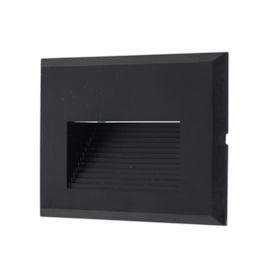 BALIZADOR DE EMBUTIR LED TOVI EXTERNO 3000K 2W BIVOLT 7,5X11,5X2,3CM PRETO | GAYA 3195