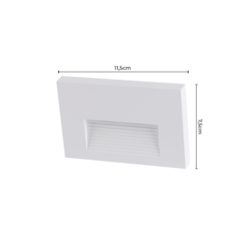 BALIZADOR DE SOBREPOR LED MAJA RETANGULAR 3000K 2W BIVOLT BRANCO | NORDECOR 2708