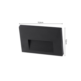 BALIZADOR DE SOBREPOR LED MAJA RETANGULAR 3000K 2W BIVOLT PRETO | NORDECOR 2709