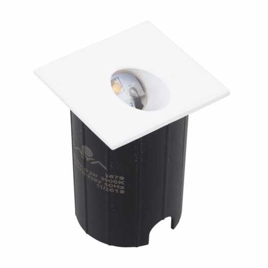 BALIZADOR DE SOLO CHÃO LED QUADRADO 1 FACHO EXTERNO 3000K 2W BIVOLT POLICARBONATO BRANCO | GAYA 9679 BALIZADOR DE SOLO CHÃO LED QUADRADO 1 FACHO EXTERNO 3000K 2W BIVOLT POLICARBONATO BRANCO | GAYA 9679
