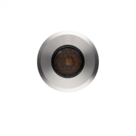 BALIZADOR DE SOLO CHÃO LED UP RECUADO REDONDO EXTERNO 3000K 1W BIVOLT Ø4,1X7,3CM ALUMÍNIO PRETO E INOX | STELLA STL22712