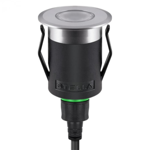 BALIZADOR DE SOLO CHÃO LED UP REDONDO EXTERNO 3000K 1W BIVOLT Ø4,1X7,3CM ALUMÍNIO PRETO E INOX | STELLA STL22711AL/30 BALIZADOR DE SOLO CHÃO LED UP REDONDO EXTERNO 3000K 1W BIVOLT Ø4,1X7,3CM ALUMÍNIO PRETO E INOX | STELLA STL22711AL/30