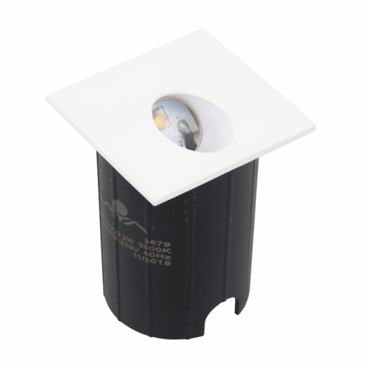 BALIZADOR DE SOLO QUADRADO LED 1 FACHO EXTERNO 3000K 2W BIVOLT 4,8X4,8X6,15CM BRANCO | GAYA 9679 BALIZADOR DE SOLO QUADRADO LED 1 FACHO EXTERNO 3000K 2W BIVOLT 4,8X4,8X6,15CM BRANCO | GAYA 9679