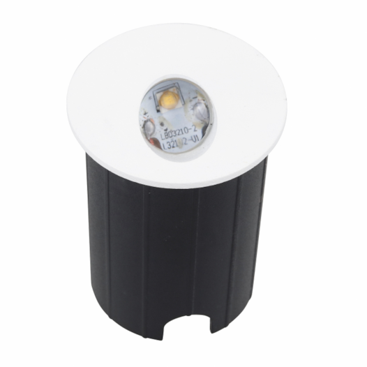 BALIZADOR DE SOLO REDONDO LED 1 FACHO EXTERNO 3000K 2W BIVOLT Ø4,8X6,15CM BRANCO | GAYA 9678 BALIZADOR DE SOLO REDONDO LED 1 FACHO EXTERNO 3000K 2W BIVOLT Ø4,8X6,15CM BRANCO | GAYA 9678