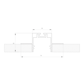 BASE P/ PERFIL DE EMBUTIR SOB MEDIDA LINEAR NO FRAME ALUMÍNIO | MISTERLED SLED9024 S33