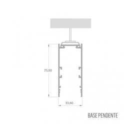 BASE P/ PERFIL PENDENTE SOB MEDIDA LINEAR PENDENTE ALUMÍNIO | MISTERLED SLED9022 P S33