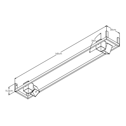 BLOCK PLAFON 142X20CM BIVOLT 4X AR70 | BELLA ITALIA PL10505