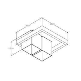 BLOCK PLAFON 20X20CM BIVOLT 1X AR70 SPOT FIXO | BELLA ITALIA PL10501