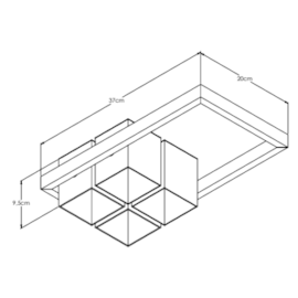 BLOCK PLAFON 37X20CM BIVOLT 4X AR70 SPOT FIXO | BELLA ITALIA PL10502