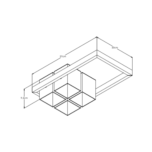 BLOCK PLAFON 37X20CM BIVOLT 4X AR70 SPOT FIXO | BELLA ITALIA PL10502