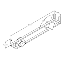 BLOCK PLAFON 84X12CM BIVOLT 2X AR70 | BELLA ITALIA PL10503