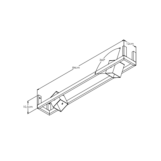 BLOCK PLAFON 84X20CM BIVOLT 2X AR70 | BELLA ITALIA PL10504