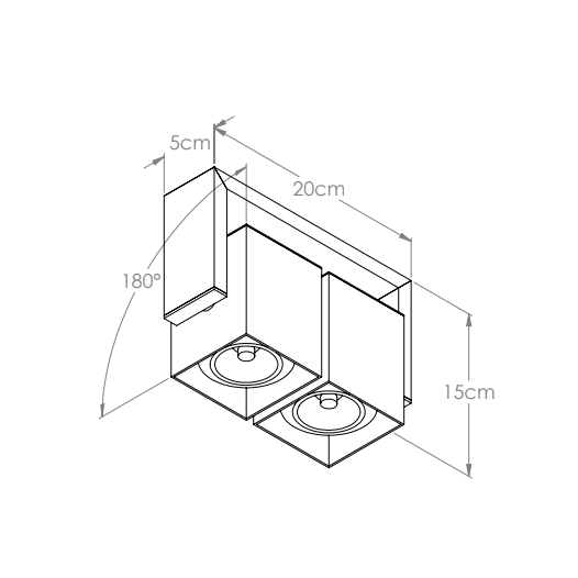 BLOCK PLAFON BIVOLT 20X7X14CM 2X AR70 | BELLA ITALIA PL10507