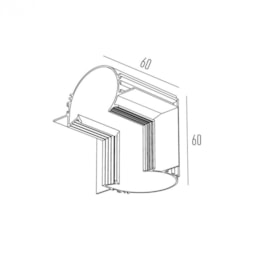 CONECTOR PARA PERFIL DE EMBUTIR JAZZ NO FRAME SEM BORDA L TETO-PAREDE ALUMÍNIO BRANCO | INTERLIGHT ACS.9005
