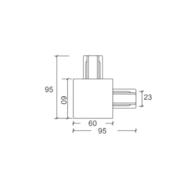CONECTOR PARA TRILHO DE EMBUTIR L ABS PRETO | SKYLIGHT SKY-9002PT CONECTOR PARA TRILHO DE EMBUTIR L ABS PRETO | SKYLIGHT SKY-9002PT