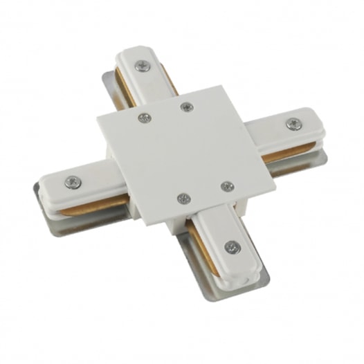 CONECTOR PARA TRILHO DE EMBUTIR X ALUMÍNIO BRANCO | ROMALUX 30115 CONECTOR PARA TRILHO DE EMBUTIR X ALUMÍNIO BRANCO | ROMALUX 30115