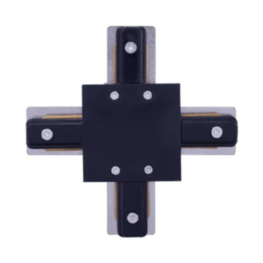 CONECTOR PARA TRILHO DE EMBUTIR X ALUMÍNIO PRETO | ROMALUX 30116 CONECTOR PARA TRILHO DE EMBUTIR X ALUMÍNIO PRETO | ROMALUX 30116