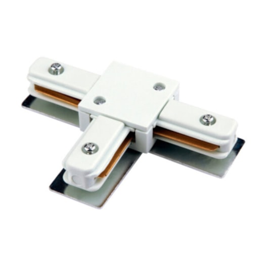 CONECTOR PARA TRILHO DE SOBREPOR T ABS BRANCO | SKYLIGHT SKY-003BR