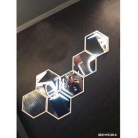 CONJUNTO DE 6 ESPELHOS HEXAGONAL Ø50CM BEEHIVE LIGHT COM LED  COBRE | DNA BEEHIVE-CO-6 CONJUNTO DE 6 ESPELHOS HEXAGONAL Ø50CM BEEHIVE LIGHT COM LED  COBRE | DNA BEEHIVE-CO-6