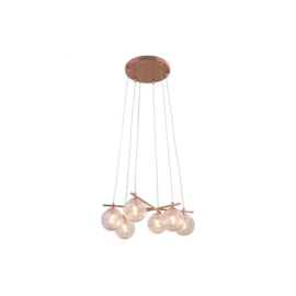 CONJUNTO DE PENDENTES ASTA Ø50X18CM METAL E VIDRO COBRE E TRANSPARENTE | BELLA ILUMINAÇÃO OD039R CONJUNTO DE PENDENTES ASTA Ø50X18CM METAL E VIDRO COBRE E TRANSPARENTE | BELLA ILUMINAÇÃO OD039R