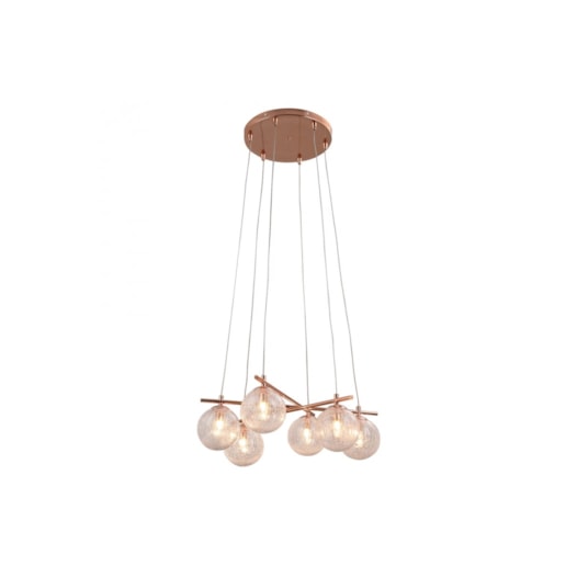 CONJUNTO DE PENDENTES ASTA Ø50X18CM METAL E VIDRO COBRE E TRANSPARENTE | BELLA ILUMINAÇÃO OD039R CONJUNTO DE PENDENTES ASTA Ø50X18CM METAL E VIDRO COBRE E TRANSPARENTE | BELLA ILUMINAÇÃO OD039R