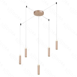 CONJUNTO DE PENDENTES LED 3000K 35W BIVOLT 400CM METAL DOURADO FOSCO | SINDORA ILUMINAÇÃO DCD01151 CONJUNTO DE PENDENTES LED 3000K 35W BIVOLT 400CM METAL DOURADO FOSCO | SINDORA ILUMINAÇÃO DCD01151