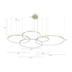 CONJUNTO DE PENDENTES LED DAIRE 3000K 189W BIVOLT Ø200X500CM ALUMÍNIO DOURADO FOSCO | NORDECOR 2527 CONJUNTO DE PENDENTES LED DAIRE 3000K 189W BIVOLT Ø200X500CM ALUMÍNIO DOURADO FOSCO | NORDECOR 2527