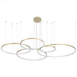 CONJUNTO DE PENDENTES LED DAIRE 3000K 189W BIVOLT Ø200X500CM ALUMÍNIO DOURADO FOSCO | NORDECOR 2527 CONJUNTO DE PENDENTES LED DAIRE 3000K 189W BIVOLT Ø200X500CM ALUMÍNIO DOURADO FOSCO | NORDECOR 2527