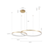 CONJUNTO DE PENDENTES LED DAIRE 3000K 49W BIVOLT Ø100X180CM ALUMÍNIO DOURADO FOSCO | NORDECOR 2237 CONJUNTO DE PENDENTES LED DAIRE 3000K 49W BIVOLT Ø100X180CM ALUMÍNIO DOURADO FOSCO | NORDECOR 2237