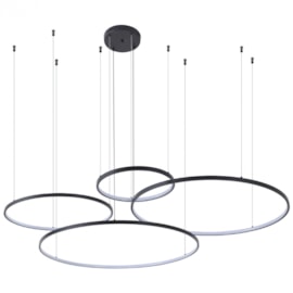 CONJUNTO DE PENDENTES LED DAIRE GR 3000K 132W BIVOLT Ø150X500CM ALUMÍNIO PRETO | NORDECOR 2524 CONJUNTO DE PENDENTES LED DAIRE GR 3000K 132W BIVOLT Ø150X500CM ALUMÍNIO PRETO | NORDECOR 2524