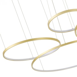 CONJUNTO DE PENDENTES LED DAIRE GR 3000K 132W BIVOLT Ø150X500CM DOURADO FOSCO | NORDECOR 2525 CONJUNTO DE PENDENTES LED DAIRE GR 3000K 132W BIVOLT Ø150X500CM DOURADO FOSCO | NORDECOR 2525