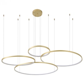 CONJUNTO DE PENDENTES LED DAIRE GR 3000K 132W BIVOLT Ø150X500CM DOURADO FOSCO | NORDECOR 2525 CONJUNTO DE PENDENTES LED DAIRE GR 3000K 132W BIVOLT Ø150X500CM DOURADO FOSCO | NORDECOR 2525