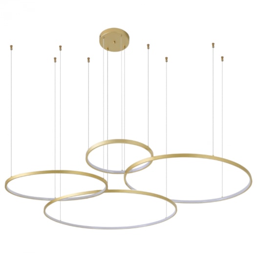 CONJUNTO DE PENDENTES LED DAIRE GR 3000K 132W BIVOLT Ø150X500CM DOURADO FOSCO | NORDECOR 2525 CONJUNTO DE PENDENTES LED DAIRE GR 3000K 132W BIVOLT Ø150X500CM DOURADO FOSCO | NORDECOR 2525