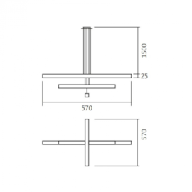 CONJUNTO DE PENDENTES LED EVENT LINEAR 3000K 30W BIVOLT 2,5X57X57CM ALUMÍNIO | SPOTLINE 829/3-3000K