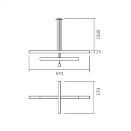 CONJUNTO DE PENDENTES LED EVENT LINEAR 4000K 30W BIVOLT 2,5X57X57CM ALUMÍNIO | SPOTLINE 829/3 4000K CONJUNTO DE PENDENTES LED EVENT LINEAR 4000K 30W BIVOLT 2,5X57X57CM ALUMÍNIO | SPOTLINE 829/3 4000K